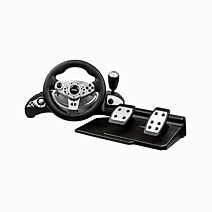 Игровой руль Dialog GW-155VR CyberPilot - эф.вибрации, 2 педали, рычаг ПП, PC USB